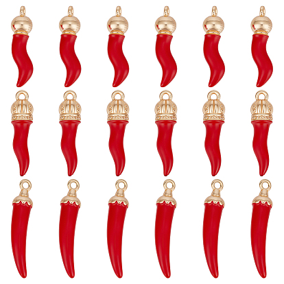 18 шт 3 стили подвески из сплава эмали, чили очарование