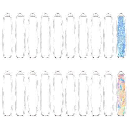 20 большие подвески из сплава с открытой задней панелью, для diy уф смолы, эпоксидная смола, Прессованные цветочные украшения, прямоугольные