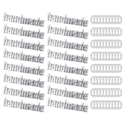 16шт. декоративные пряжки для этикеток на сумки из железа, прямоугольник/слово ручной работы