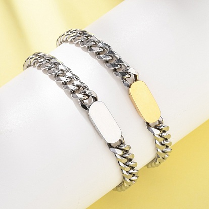 667 из нержавеющей стали овальные браслеты ссылка, браслеты-цепочки кубинского плетения с витым узором для женщин и мужчин