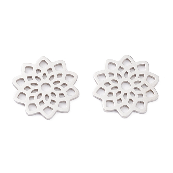 201 подвески из нержавеющей стали, лазерная резка, ручная полировка, цветок