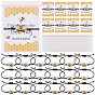 36Pcs Waxed Polyester Cord Bracelets, with Alloy Enamel Charms and Paper Card, Bees