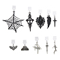 10шт 10 стили пластиковые мобильные пылезащитные заглушки, с акриловой и легированной эмалью и 201 подвесками из нержавеющей стали, меч и крест и моль