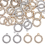 60Pcs 2 Colors Alloy with Rhinestone Pendants