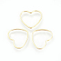 Латунные соединительные колечки, без никеля , реальный 18 k позолоченный, сердце