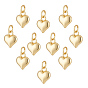 10подвески из латуни с гальваническим покрытием, сердце, с целью перехода в кольце, без кадмия и без свинца, долговечный