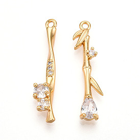 Латунные микро проложить кубического циркония подвески, реальный 18 k позолоченный, долговечный, без никеля 