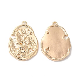 Brass Pendants, Oval with Horse Charm