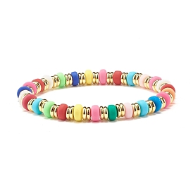 Candy Color Polymer Clay Beads Stretch Bracelet for Girl Women
