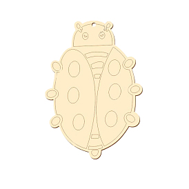 Unfinished Wooden Pendant Decorations, Wall Decorations, with Rope, Ladybug