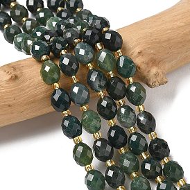 Природные моховой агат бисер нитей, граненые, рис, с бисером