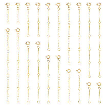 20шт 5 стиль латунный кабель цепь удлинитель, концевые цепи с пружинными застежками