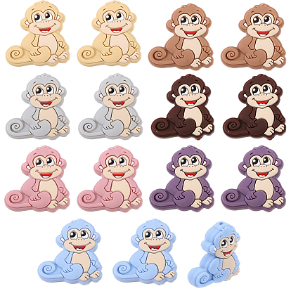 14 шт 7 цвета обезьяна пищевой экологически чистый силиконовый фокус бусины