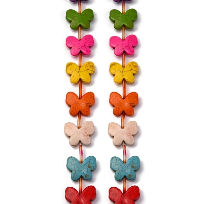 Синтетических нитей бирюзовые бусы, окрашенные, бабочка