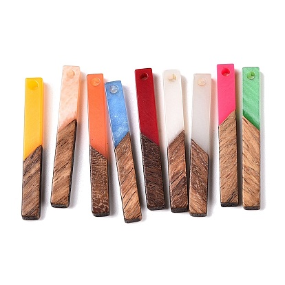 Подвески из эпоксидной смолы и орехового дерева, прямоугольные