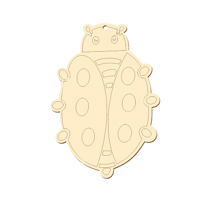 Unfinished Wooden Pendant Decorations, Wall Decorations, with Rope, Ladybug