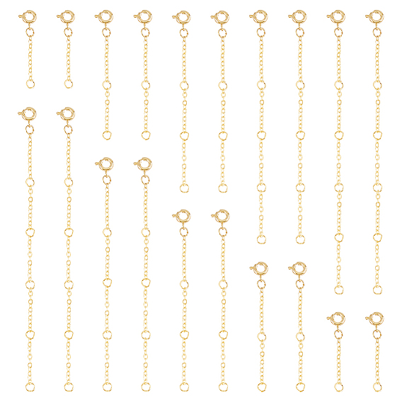 20шт 5 стиль латунный кабель цепь удлинитель, концевые цепи с пружинными застежками