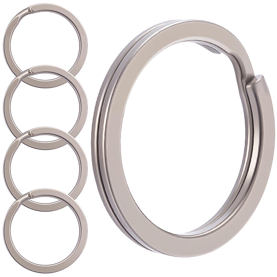 5Pcs Titanium Alloy Split Key Rings, Keychain Clasps