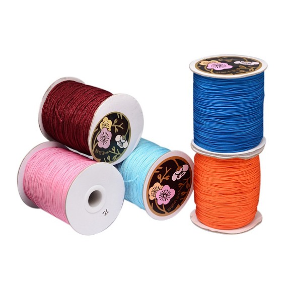 Cordón trenzado de nailon, Cordón chino para nudos, ideal para la elaboración de bisutería y manualidades de macramé., 2 mm, aproximadamente 98.42 yardas (90 m) / rollo