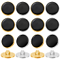 100шт 2 цвета пластиковые пуговицы на ножке, с черной эмалью, плоско-круглые