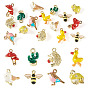 16 pcs 8 styles pendentifs en émail en alliage, or