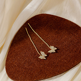 Butterfly Tassel Earrings for Women, Long Elegant Fairy Style Jewelry Accessories