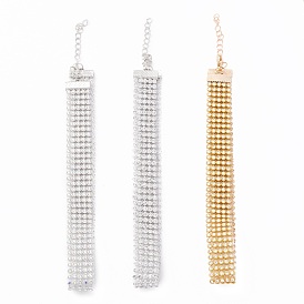 5 collar de gargantilla con diamantes de imitación de cristal en fila, collar ancho de strass para mujer