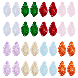 50шт стеклянные бусины, лист