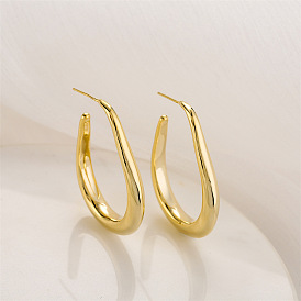 Geometric Open Hoop Earrings in Copper, 14K Gold and 925 Silver for a Luxe Retro Look