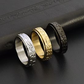 Вращающееся кольцо на палец из текстурированной титановой стали, Кольцо-спиннер для успокоения беспокойства, медитации