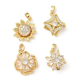 Вращающиеся латунные подвески из прозрачного кубического циркония с микропаве, реальный 18 k позолоченный