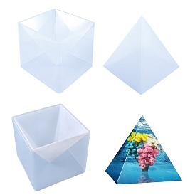 Pyramid Shape Display Decoration DIY Silicone Molds, Resin Casting Molds, for UV Resin, Epoxy Resin Orgone Pyramid Craft Making
