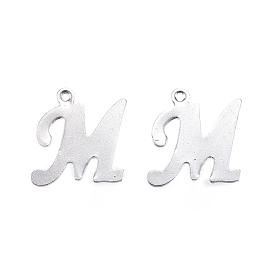 304 Stainless Steel Letter Charms, Letter.M