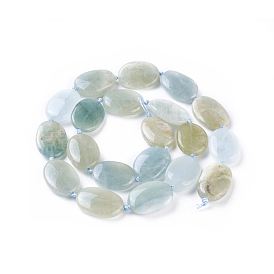 Natural Aquamarine Beads Strands, Oval