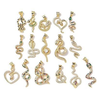 Латунные микро проложить кубического циркония подвески, стойки покрытие, змея, без свинца и без кадмия, долговечный