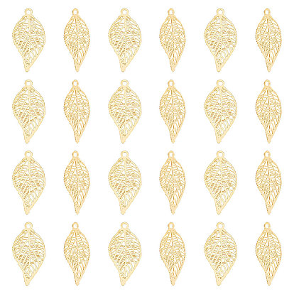 40покрытие стойки шт. 201 филигранные подвески из нержавеющей стали, гравированные металлические украшения, без никеля , лист