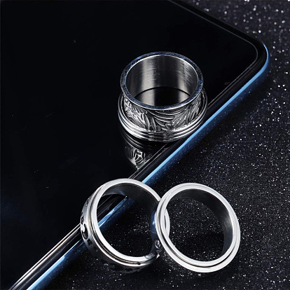 Ретро вращающиеся 304 кольца из нержавеющей стали, Кольцо-спиннер для успокоения беспокойства, медитации