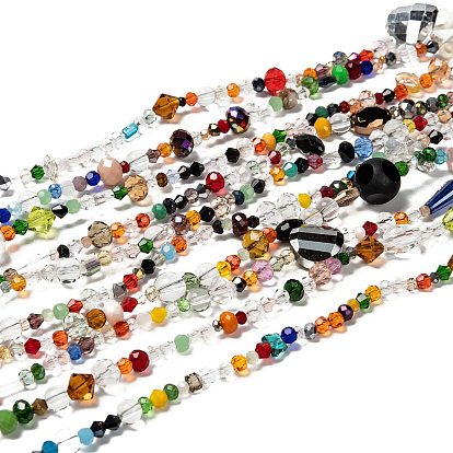 Perles de verre mélangées par électrolyse, pour la fabrication de bijoux en perles, facette