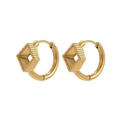 304 из нержавеющей стали серьга, ромб, долговечный, ионное покрытие (ip)