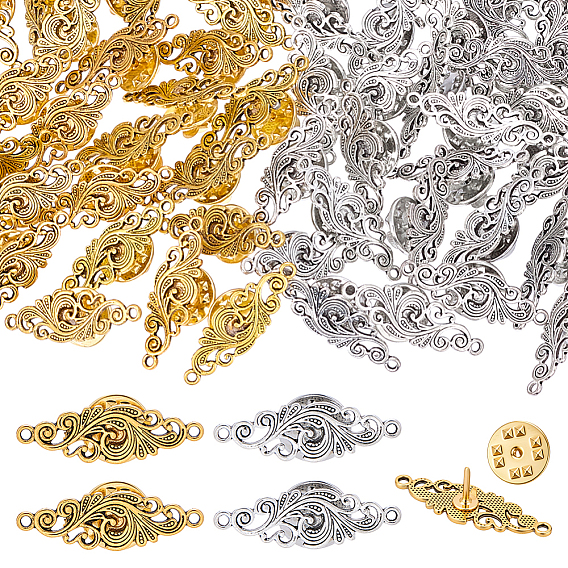 60шт 2 цвета броши из сплава эмали, с железными контактами, цветок