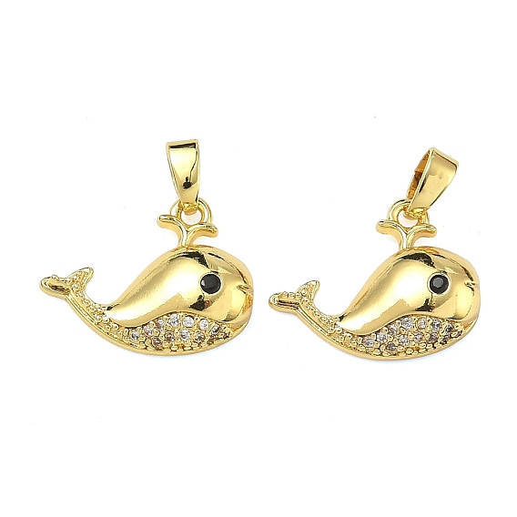 Латунные микропаве прозрачные подвески с фианитом, подвески в форме кита, стойки покрытие, долговечный