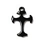 Spray Painted 201 Stainless Steel Charms, Cross