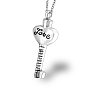 Stainless Steel Heart Key Pendant Necklaces, Urn Ashes Necklaces