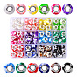 96Pcs 12 Style Resin European Beads, Large Hole Beads, with Platinum Plated Tone Brass Double Cores and Shell, Rondelle
