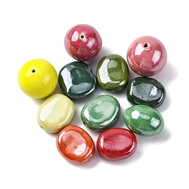 Handmade Polymer Clay Beads, Oval/Round