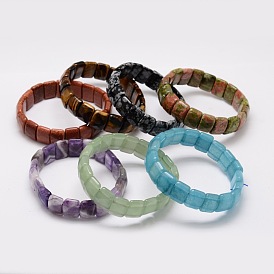 Faceted Gemstone Beads Stretch Bracelets