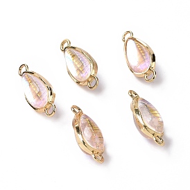 Transparent Acrylic Connector Charms, with Golden Tone Alloy Findings, Corn Links