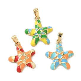 Латунь эмаль подвески, морская звезда, золотые