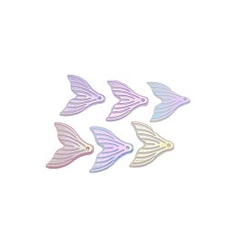 Лазерный красочный двухцветный акриловый кулон в виде рыбьего хвоста