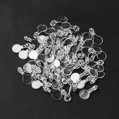 Balles plates en plastique à coller, trouver des pendentifs ronds plats
